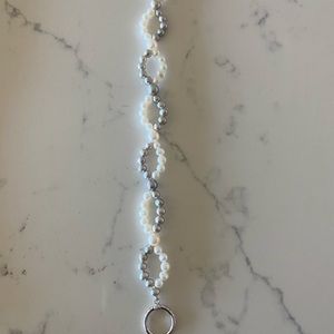 Gray & White Faux Pearl Bracelet
